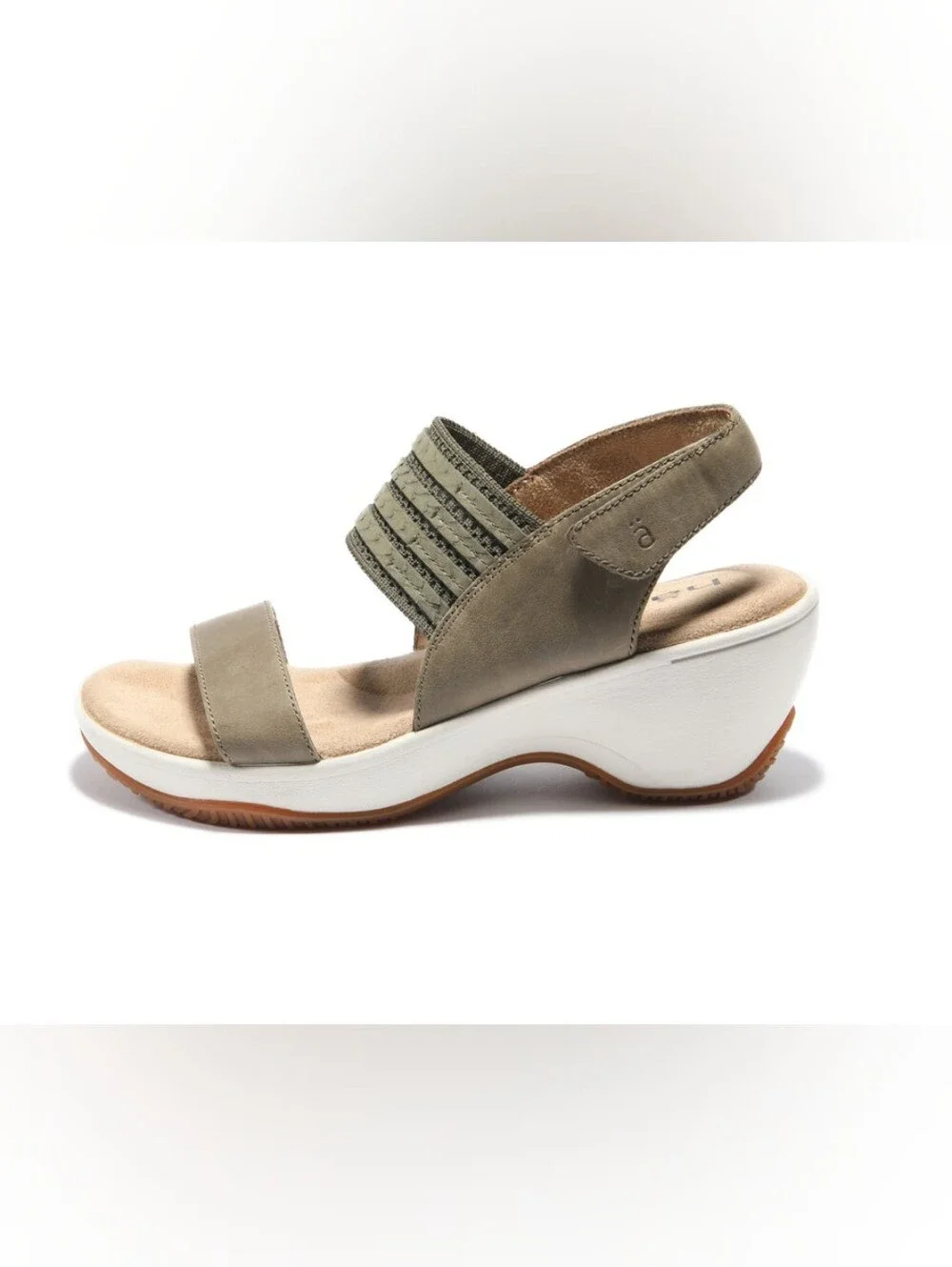 Halsa Chantal Wedge Comfort Sandals, Velcro Strap, Leather Uppers And Footbeds